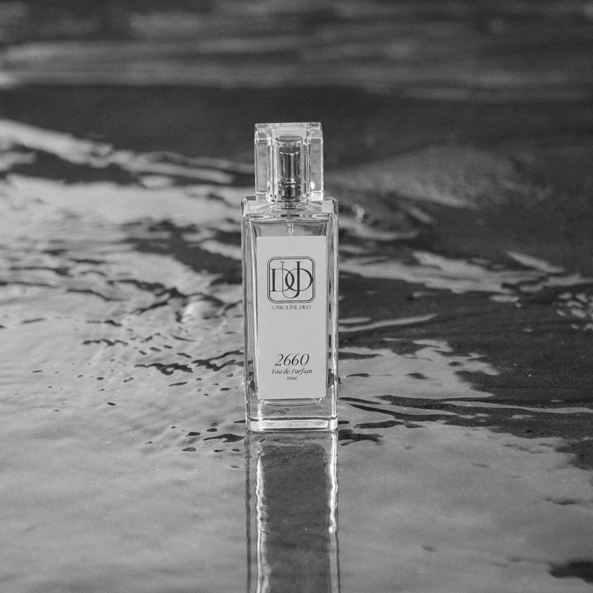 Perfume 2660 em composição aquática preto e branco