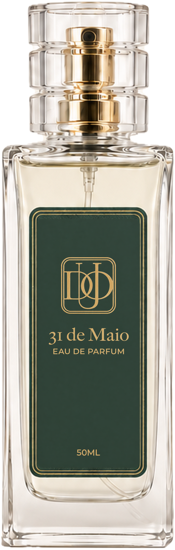 Aconchego — frasco do perfume 31 de Maio, sem fundo e sem sombra.